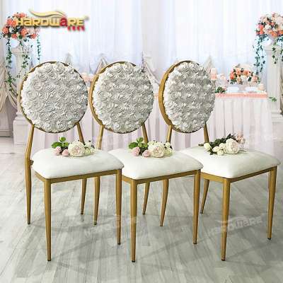 Wholesale gold and silver iron frame wedding banquet hall chairs for sale