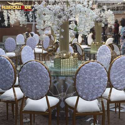 New trending flower back aluminum wedding ceremony chairs