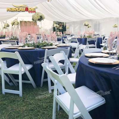 Wholesale new models wedding dining white plastic foldable chair with cushion