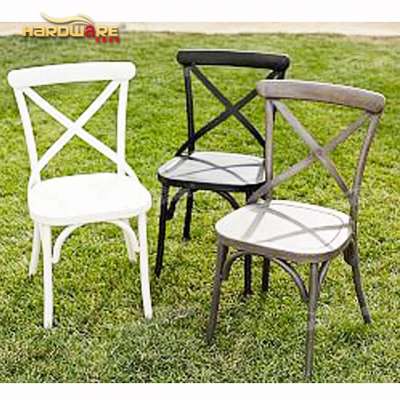 Hot sale new model white iron wedding dining chair royal furniture